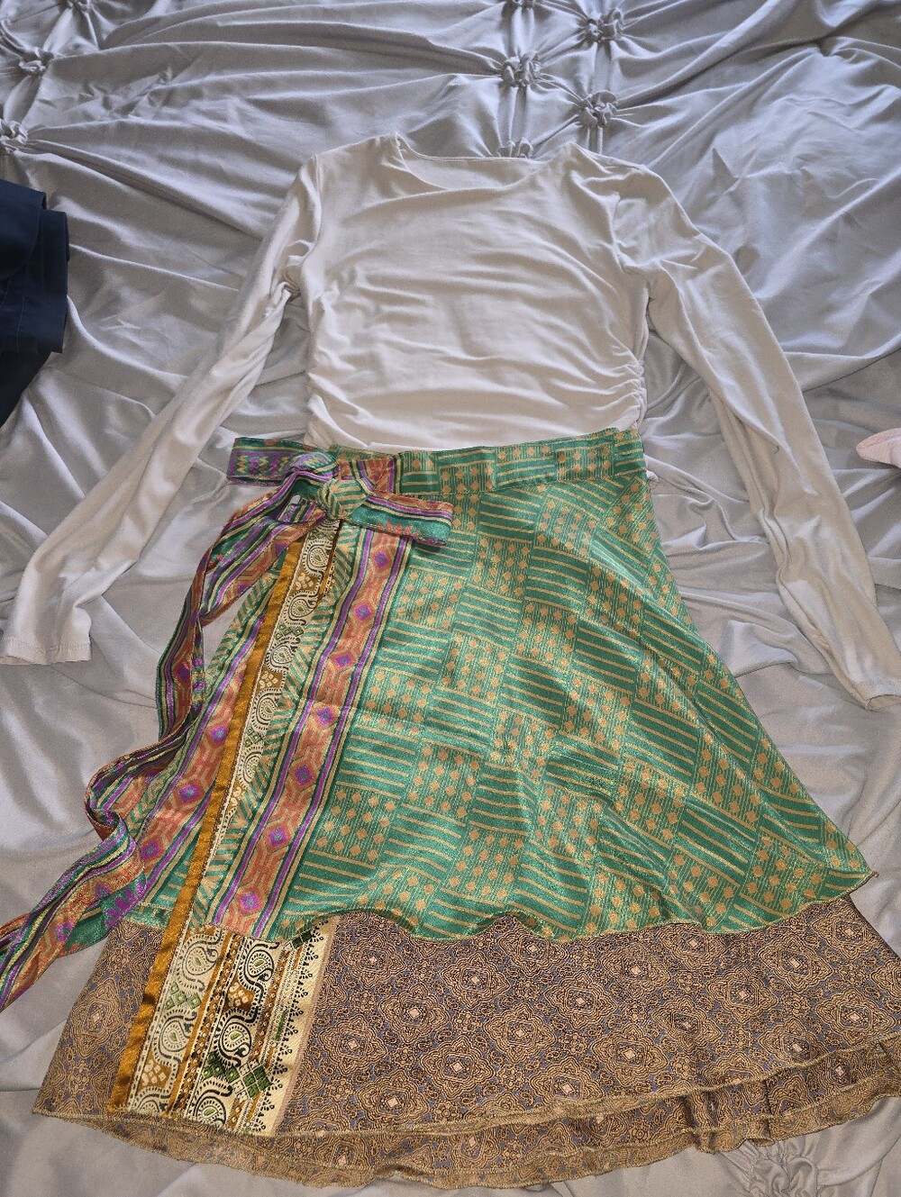 Cute Sari Wrap And Shirt